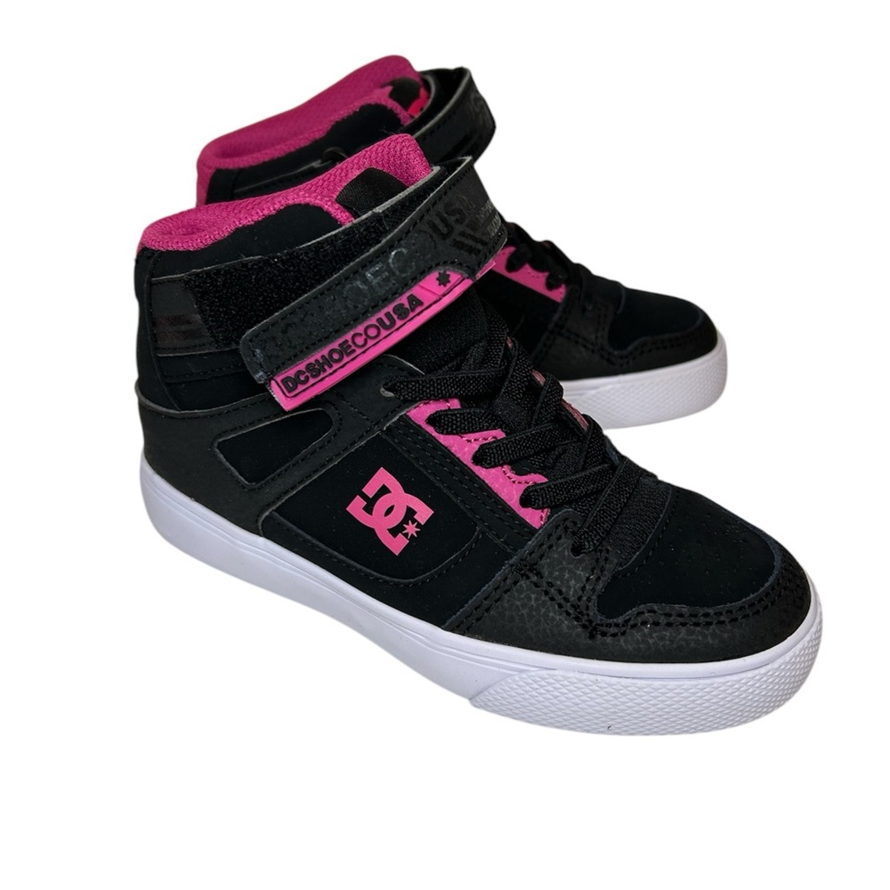 Dc Skate Shoes Girls  High Top Shoes Black Pink Size 12 Kids Adgs300092-Kpk  New